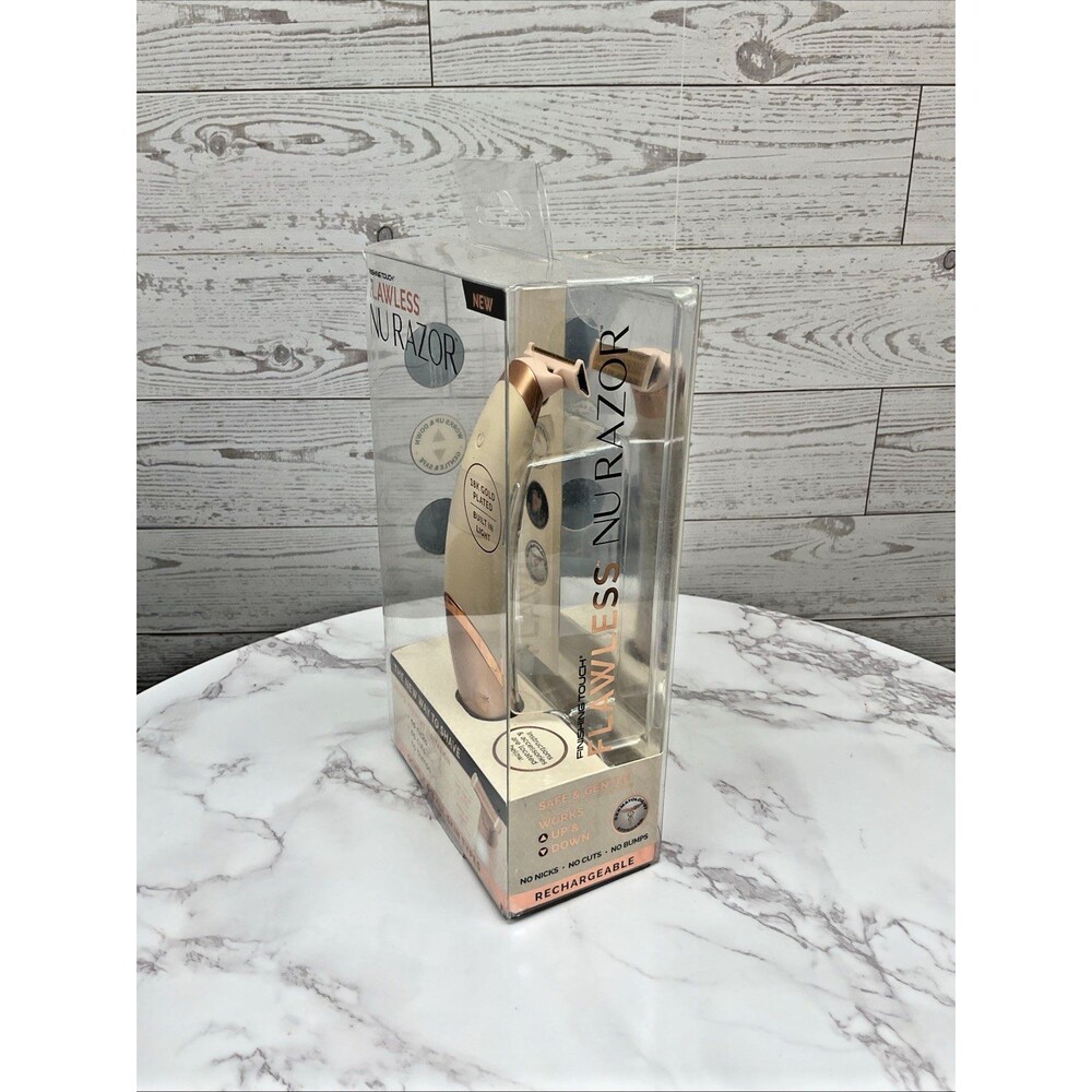 Nu Razor Finishing Touch Flawless 18K Gold Plated Built In Light Rechargeable - Picture 3 of 8